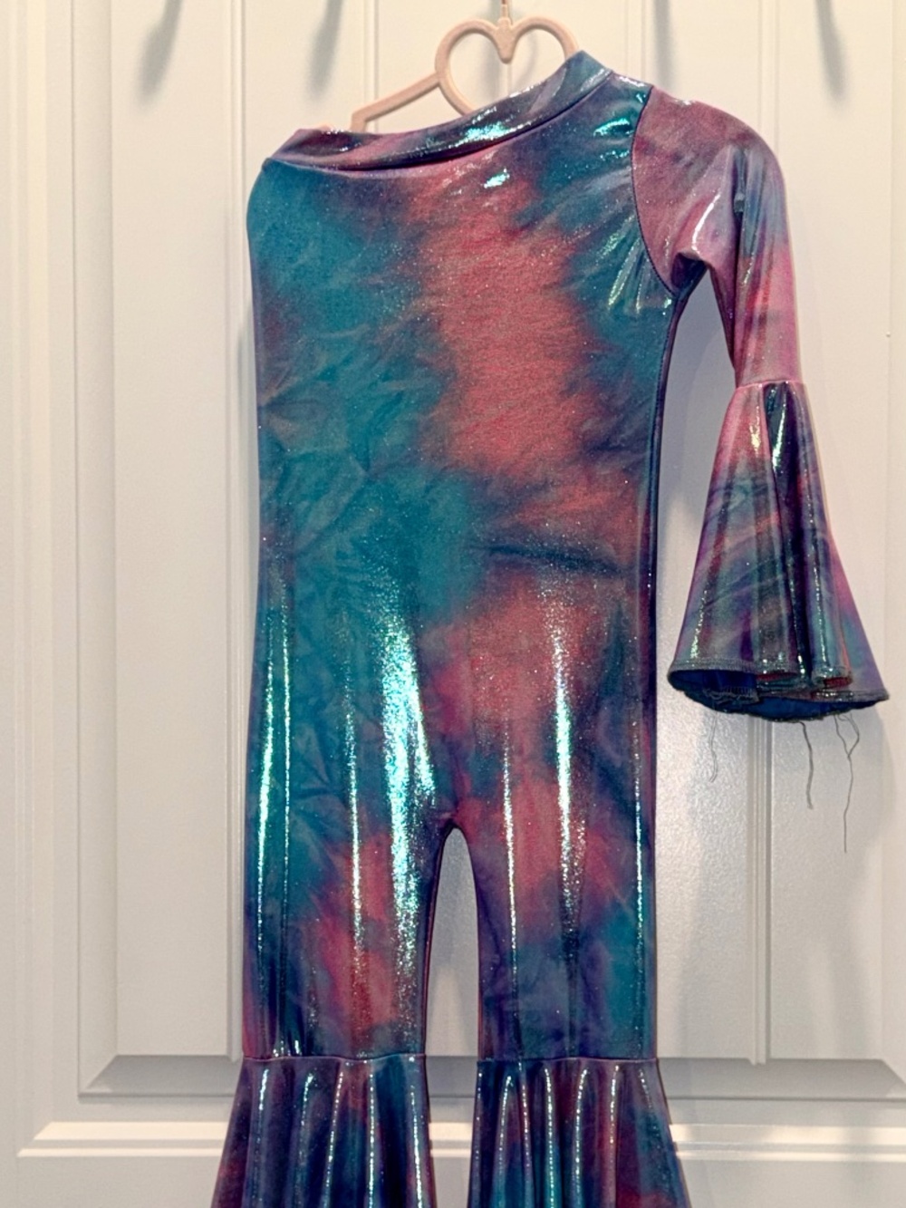 Girls Size 6 Metallic Bell Bottom Jumpsuit